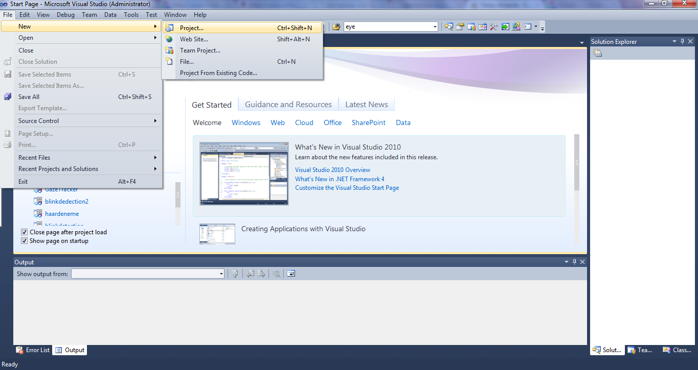 Vb net file. Microsoft Visual Studio 2010. Visual Studio LINQ. New Project. New file(filename))).